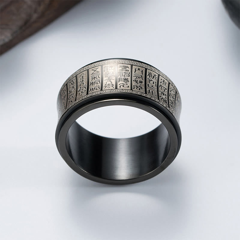 Golden Light Mantra Titanium Steel Spinner Ring | Spiritual Balance
