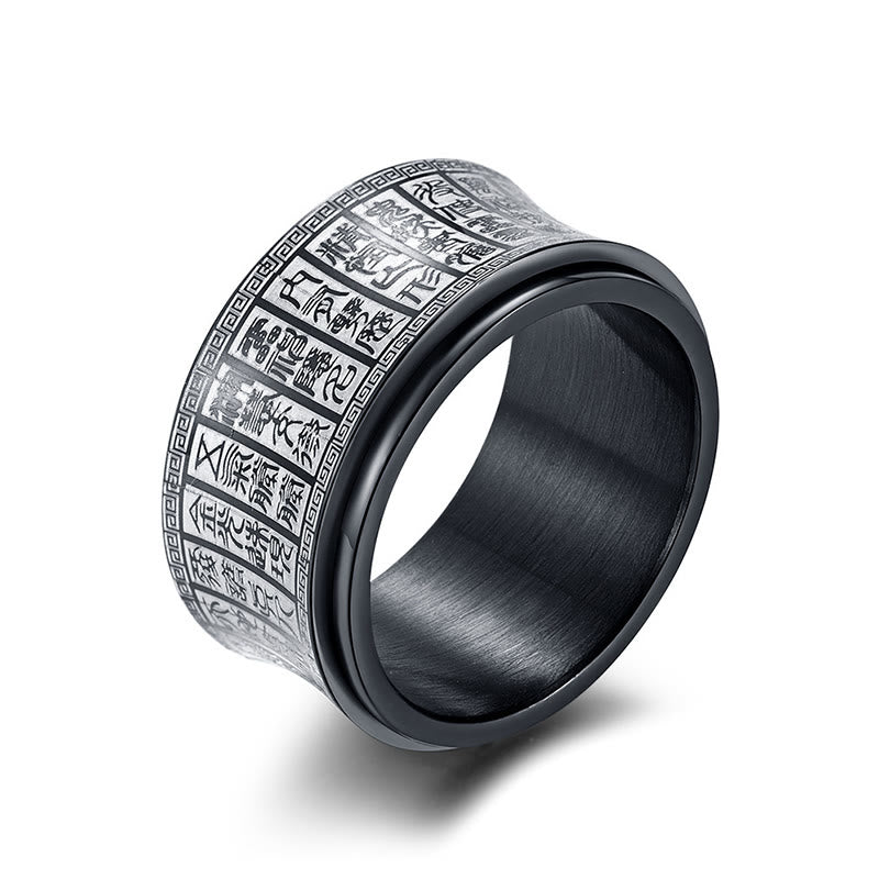 Golden Light Mantra Titanium Steel Spinner Ring | Spiritual Balance