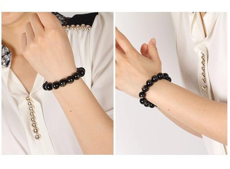 Golden Obsidian Bracelet - Natural Gemstone Accessory
