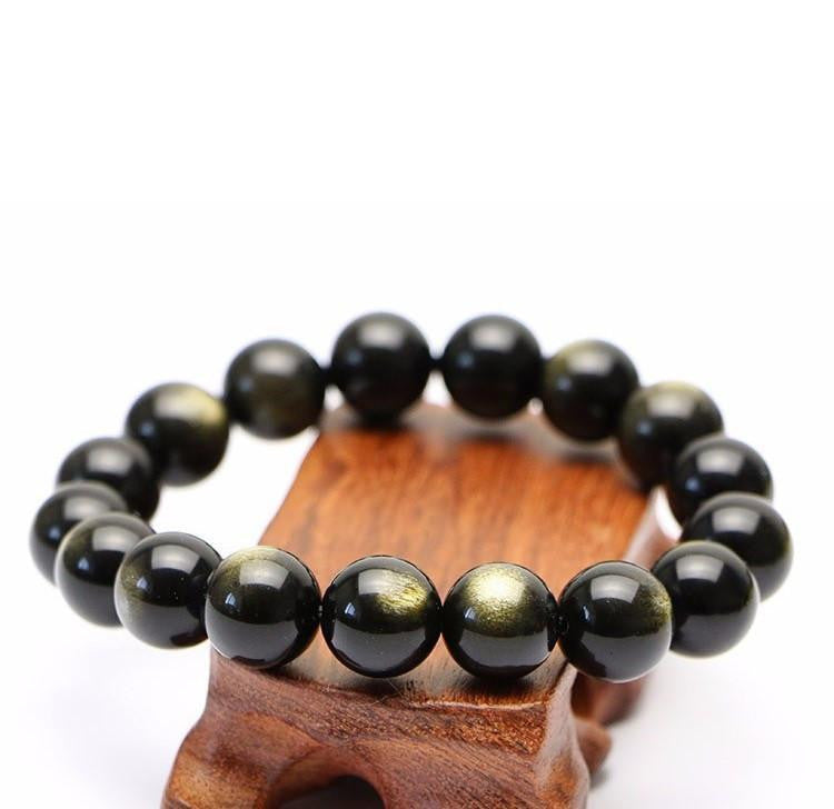 Golden Obsidian Bracelet - Natural Gemstone Accessory