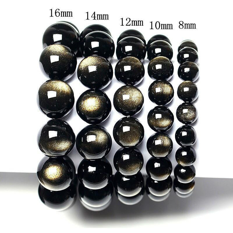 Golden Obsidian Bracelet - Natural Gemstone Accessory