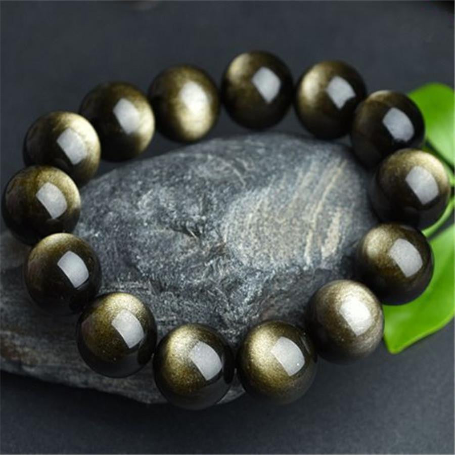 Golden Obsidian Bracelet - Natural Gemstone Accessory