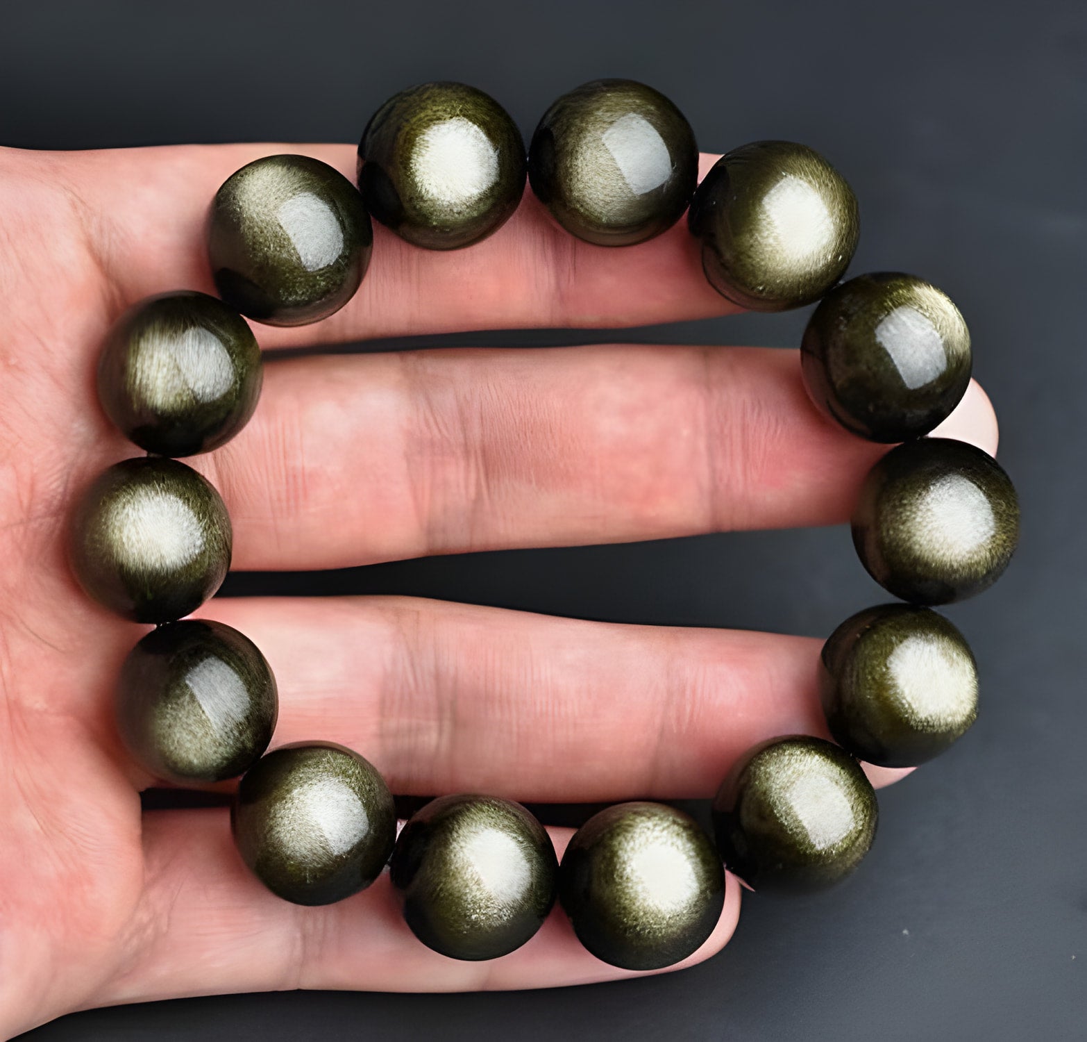 Golden Obsidian Bracelet - Natural Gemstone Accessory