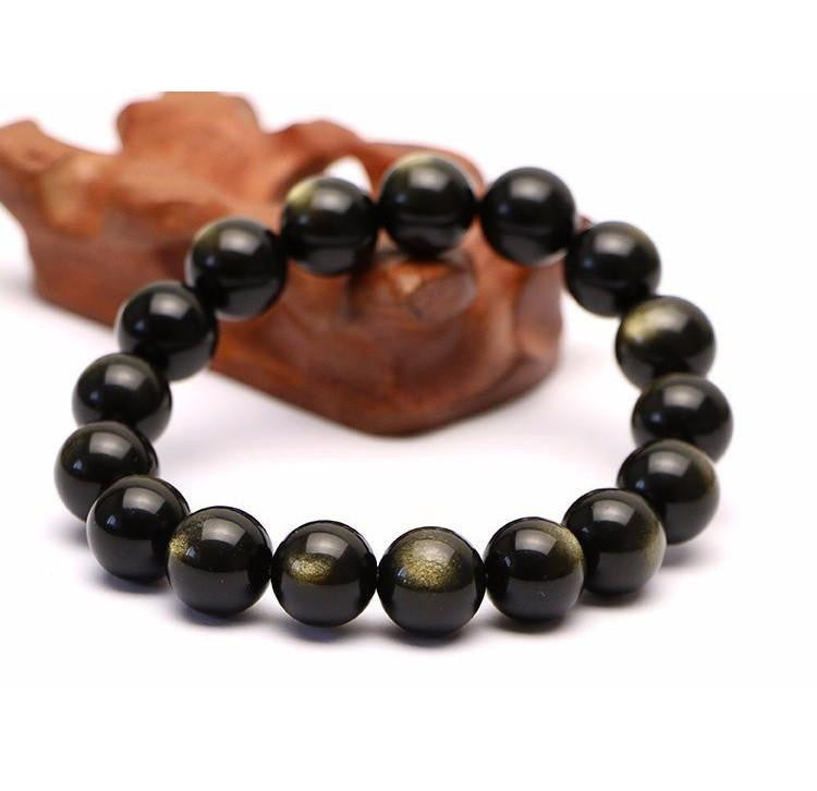 Golden Obsidian Bracelet - Natural Gemstone Accessory