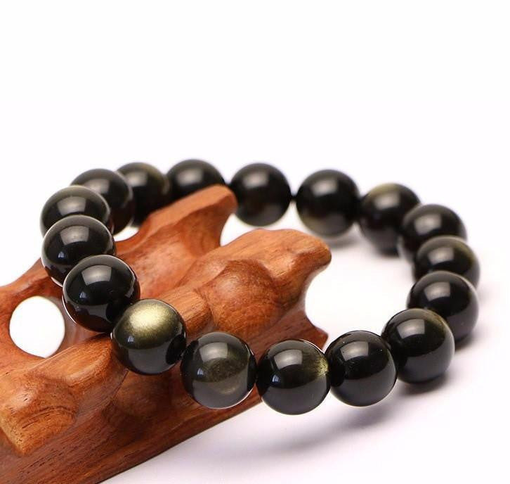 Golden Obsidian Bracelet - Natural Gemstone Accessory