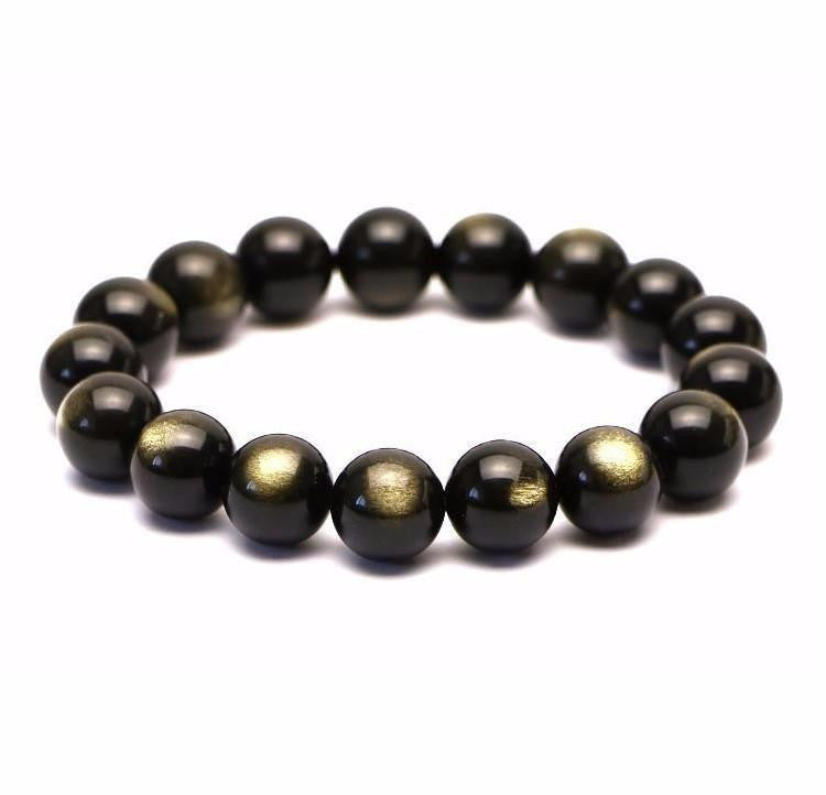 Golden Obsidian Bracelet - Natural Gemstone Accessory