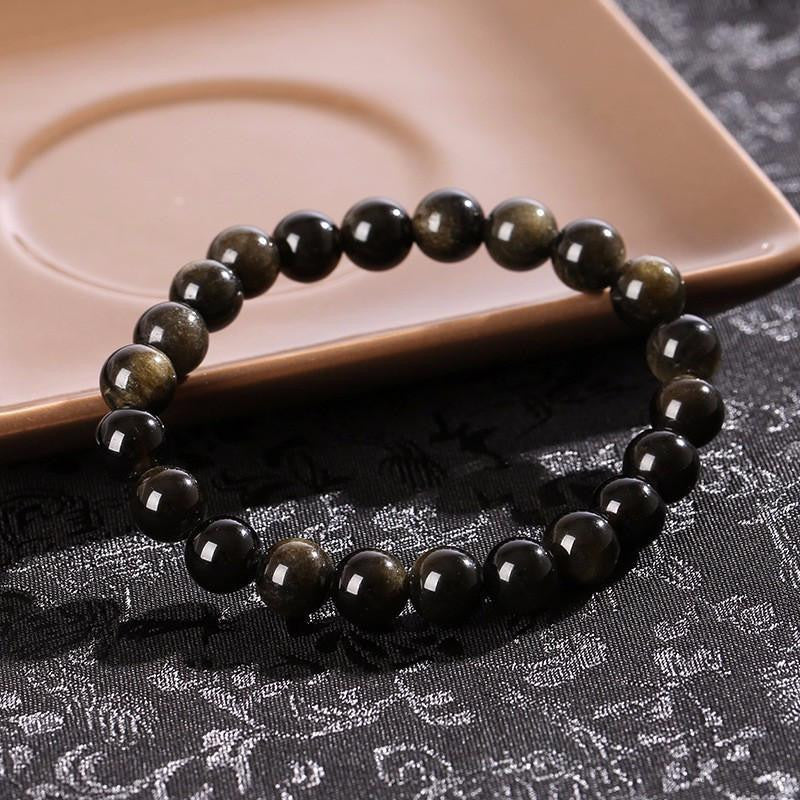 Golden Obsidian Bracelet - Natural Gemstone Accessory
