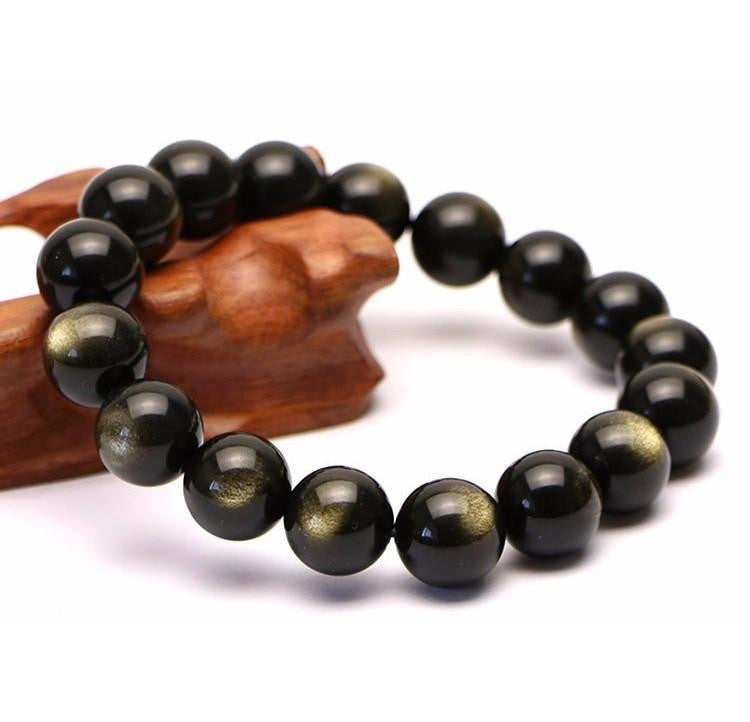 Golden Obsidian Bracelet - Natural Gemstone Accessory