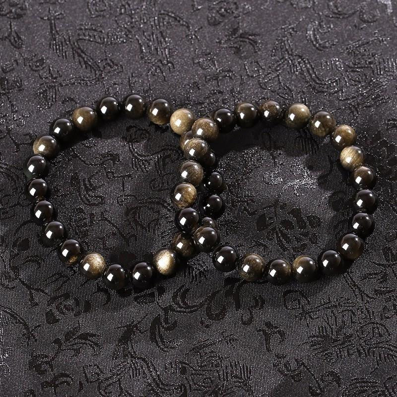 Golden Obsidian Bracelet - Natural Gemstone Accessory