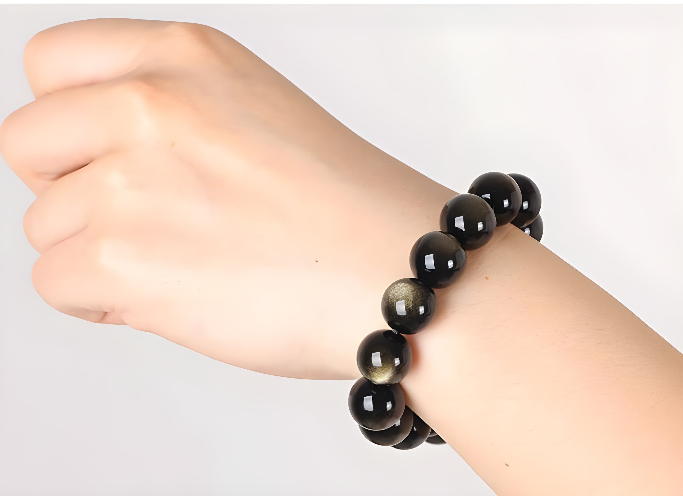 Golden Obsidian Bracelet - Natural Gemstone Accessory