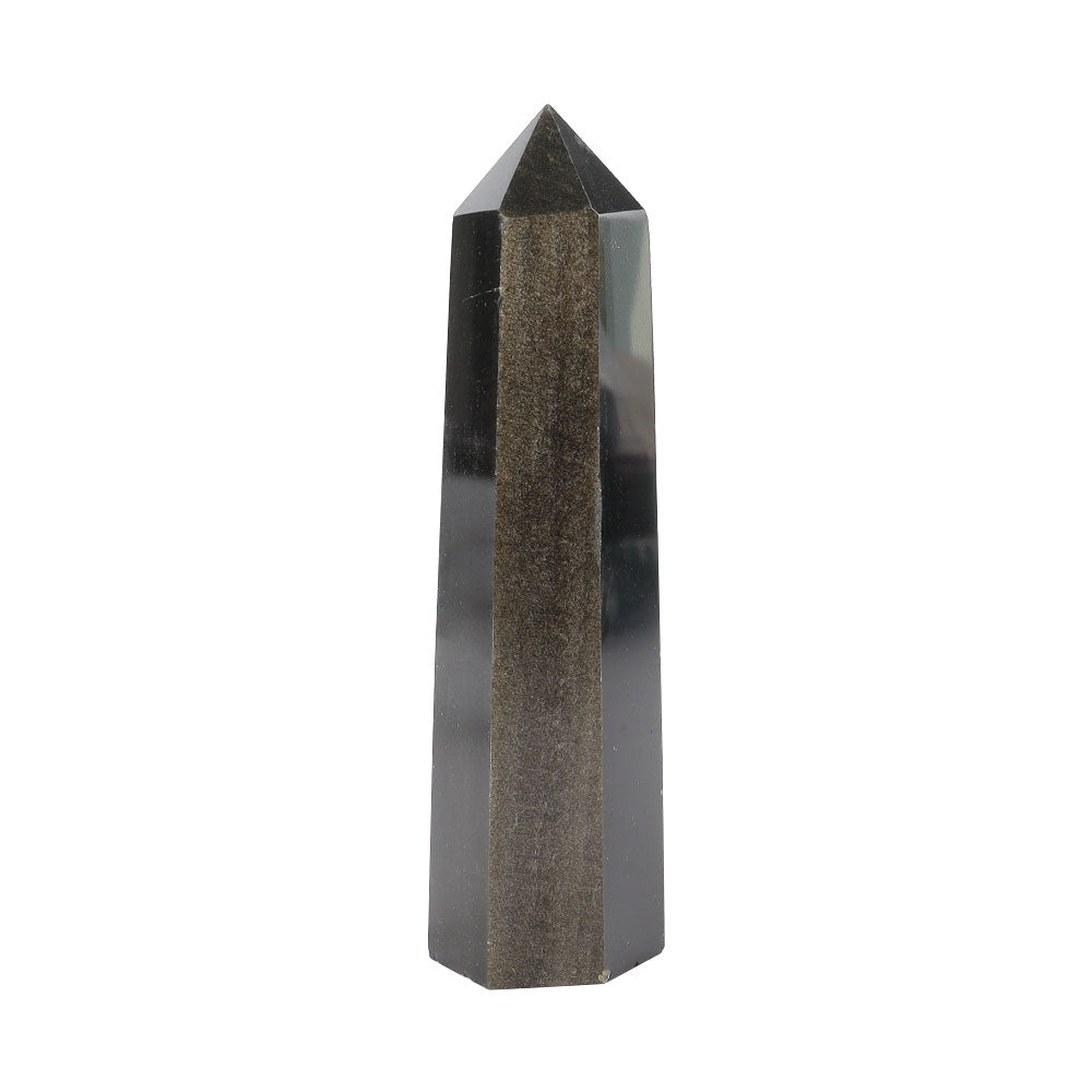 Golden Obsidian Crystal Tower 3.5-5 Inch Healing Obelisk
