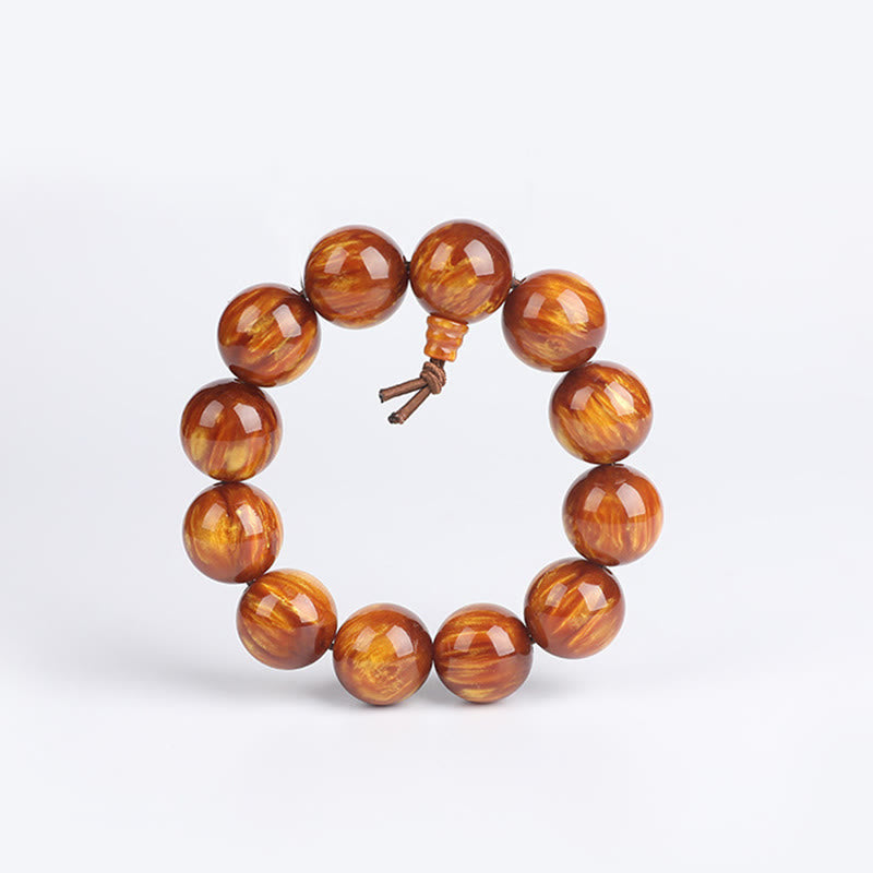 Golden Sea Willow Wrist Mala Bracelet for Success & Healing