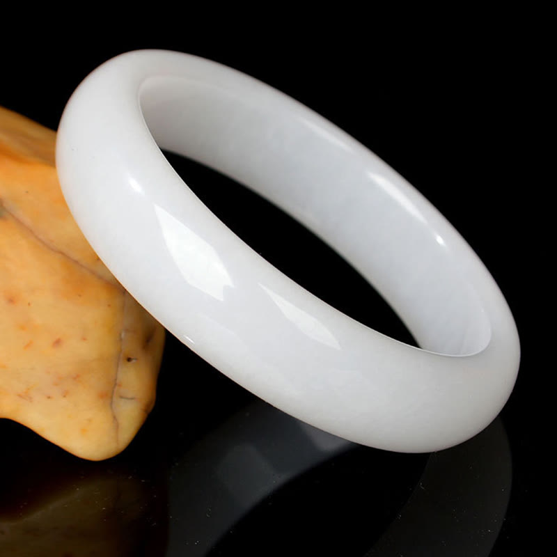 Golden Silk Jade Bangle Bracelet 58mm for Wealth & Luck