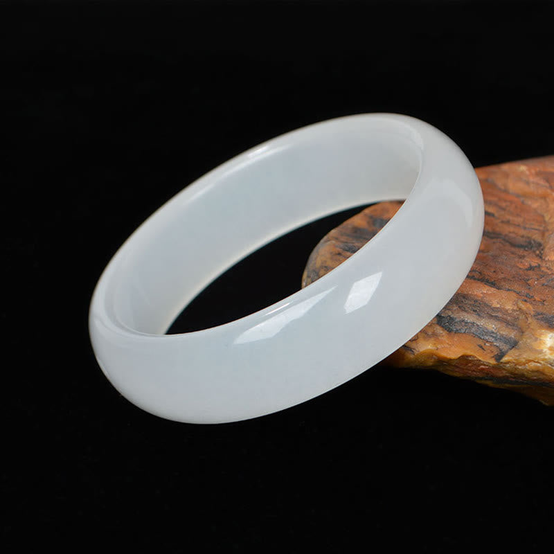 Golden Silk Jade Bangle Bracelet 58mm for Wealth & Luck