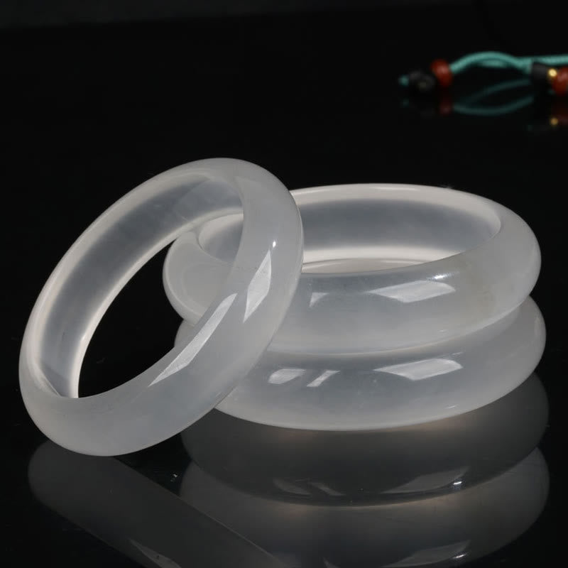 Golden Silk Jade Bracelet for Wealth and Luck, 58mm Bangle