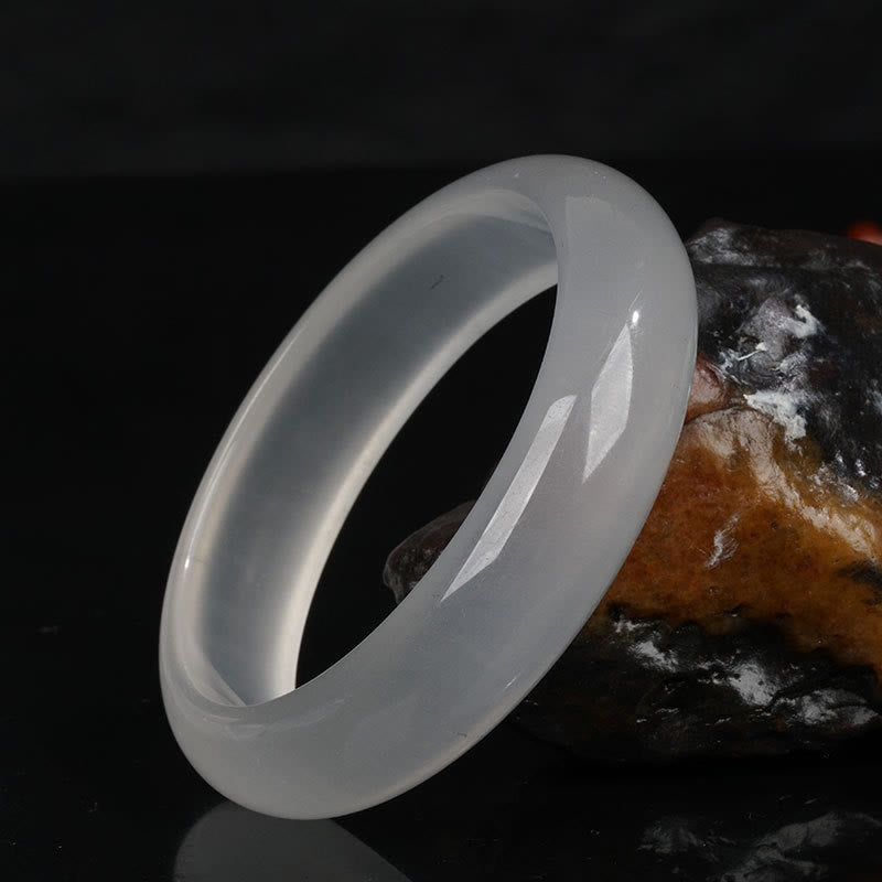 Golden Silk Jade Bracelet for Wealth and Luck, 58mm Bangle