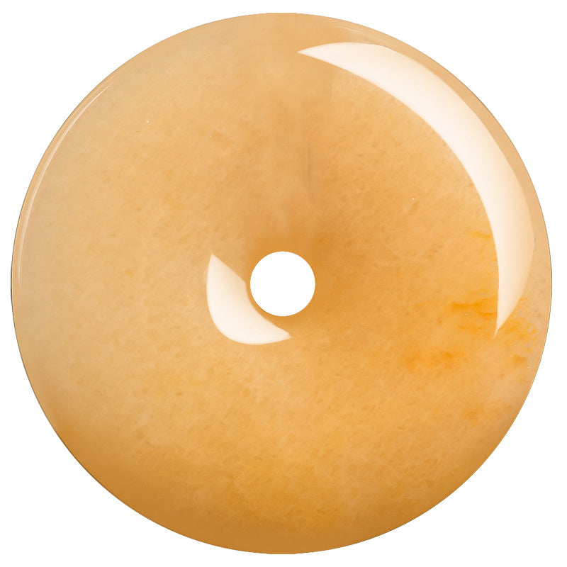 Golden Silk Jade Peace Buckle Pendant Necklace | Unisex