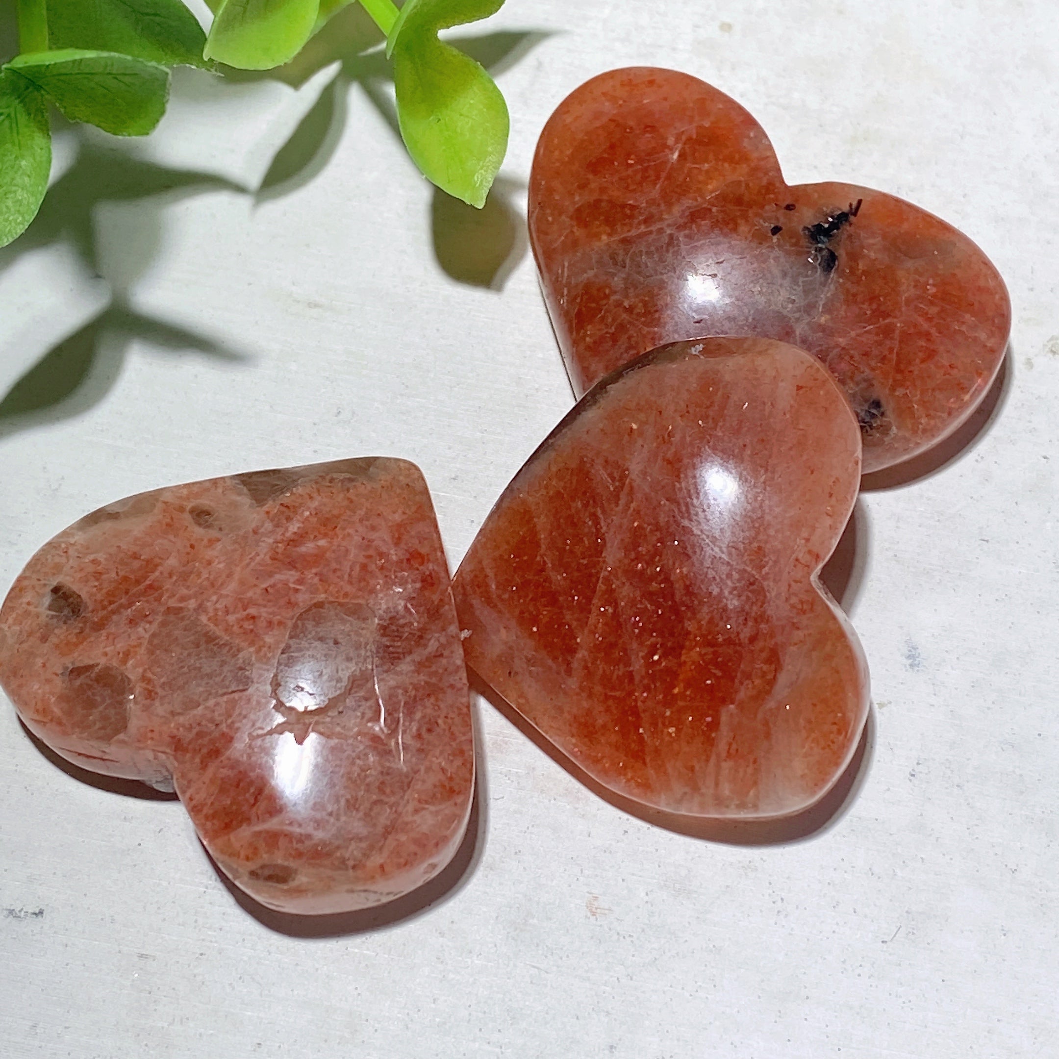Golden Sunstone Heart Crystal 1.2-1.5 inch Healing Stone