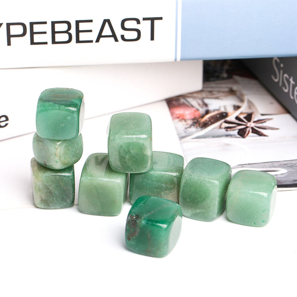 Green Aventurine Crystal Cube 2cm Polished Gemstone