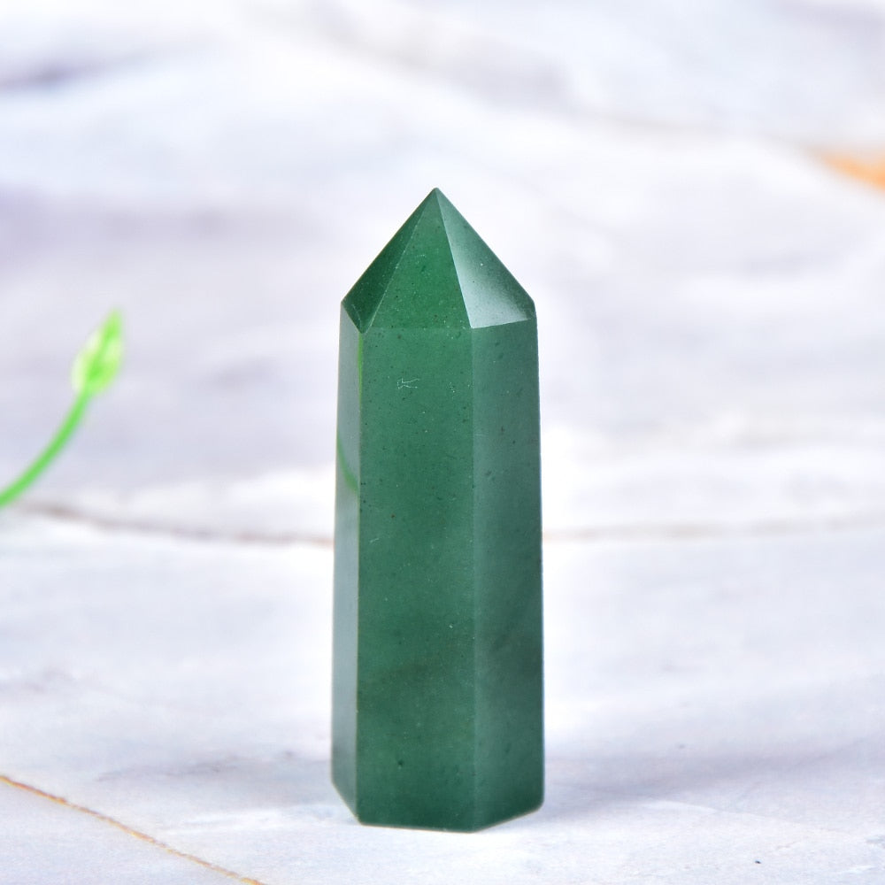 Green Aventurine Energy Healing Tower Crystal