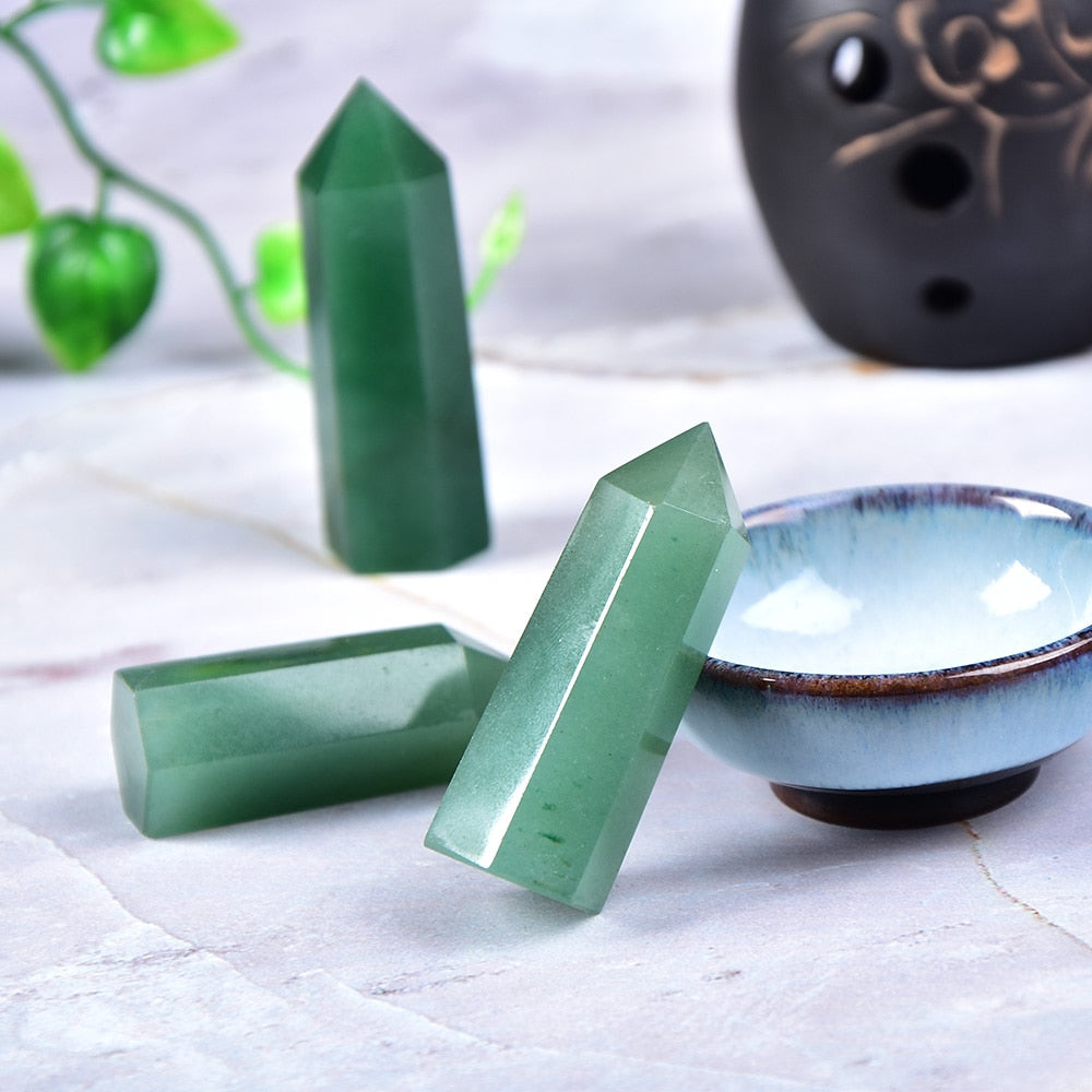 Green Aventurine Energy Healing Tower Crystal