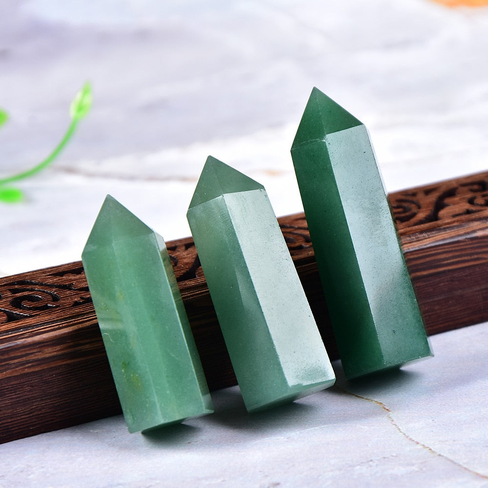 Green Aventurine Energy Healing Tower Crystal