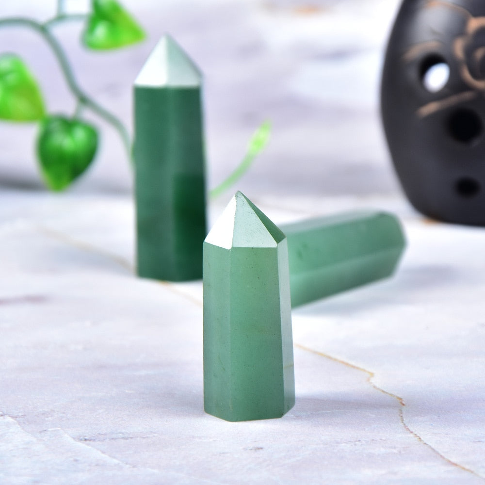 Green Aventurine Energy Healing Tower Crystal
