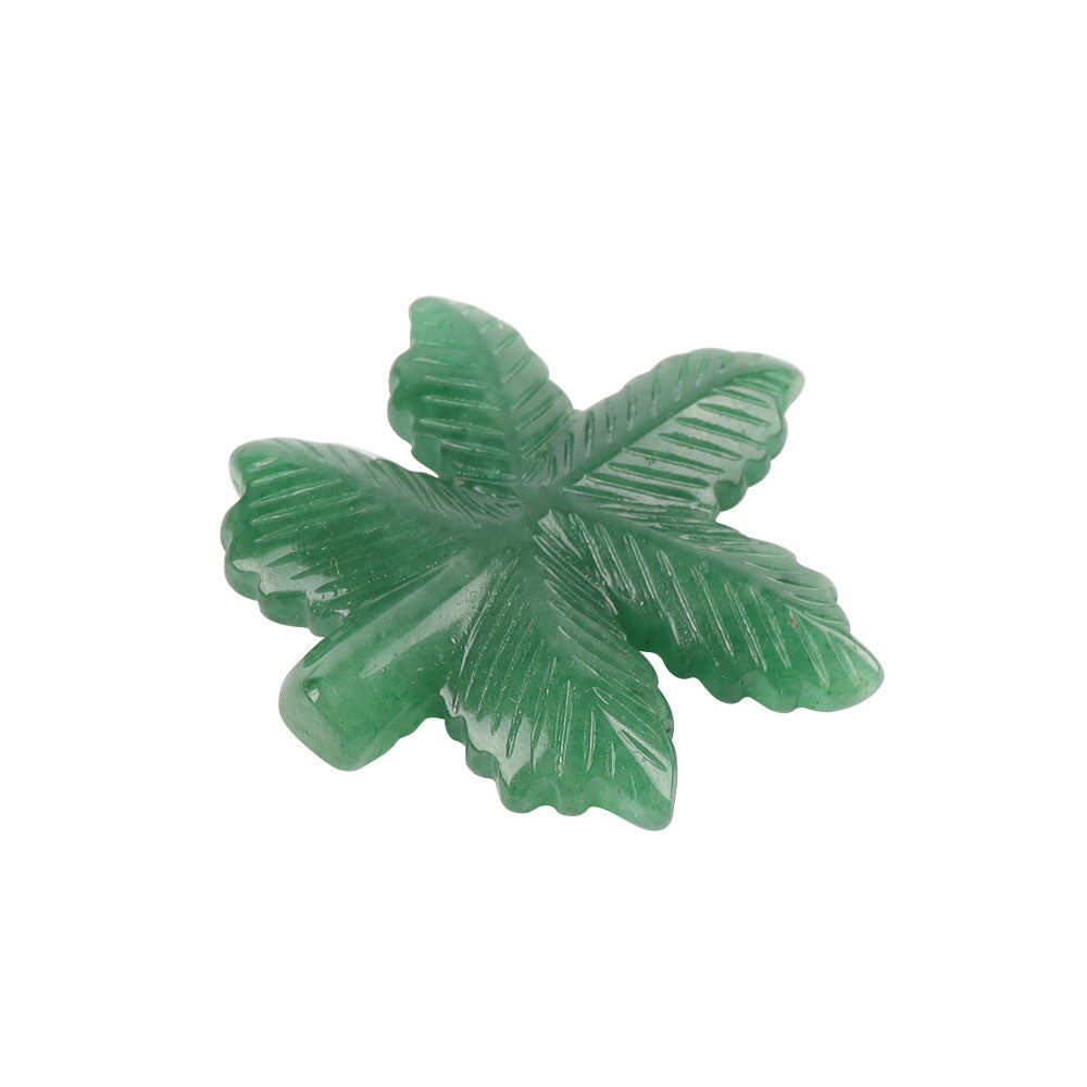 Green Aventurine Leaf Crystal Figurine 2-Inch Carving