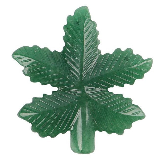 Green Aventurine Leaf Crystal Figurine 2-Inch Carving