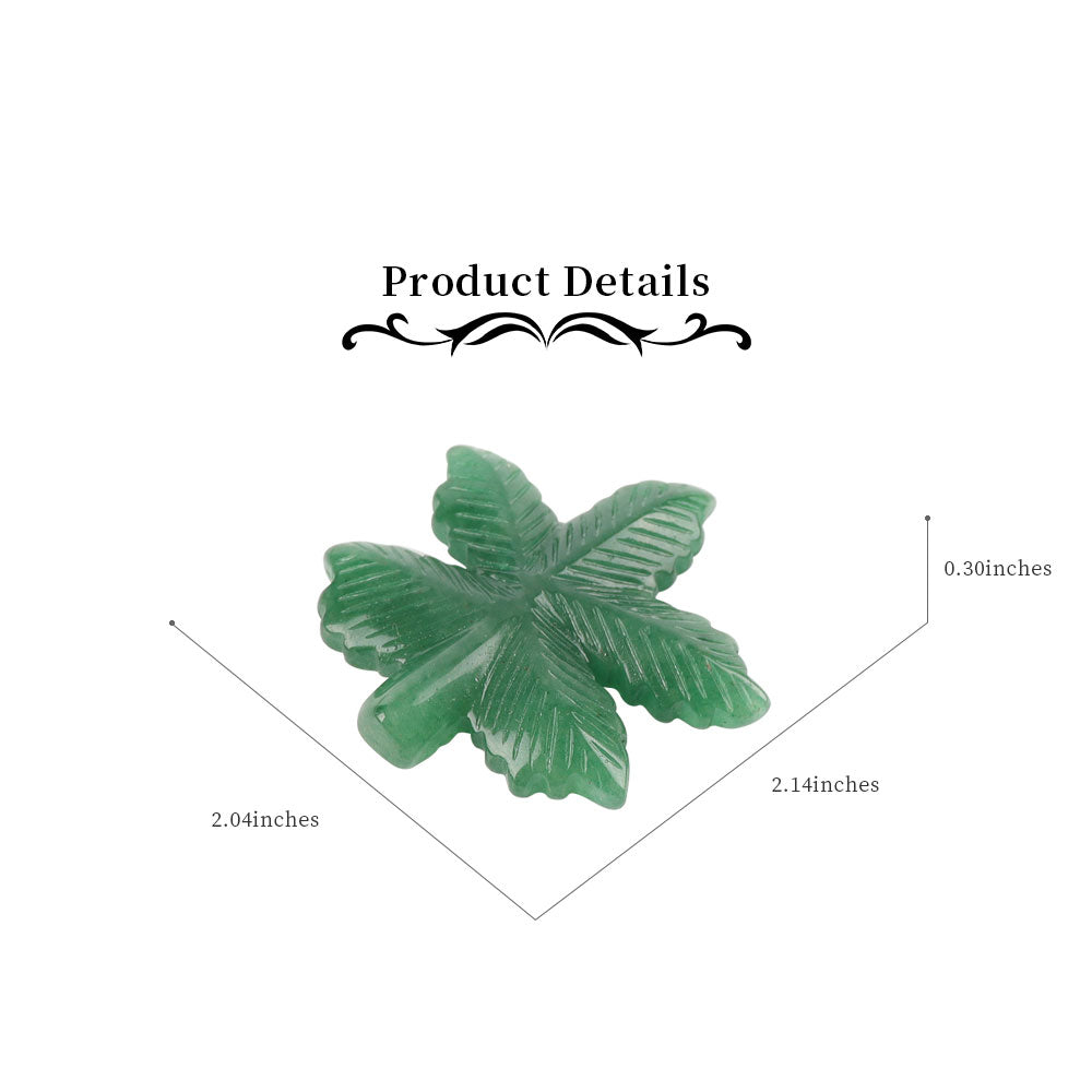 Green Aventurine Leaf Crystal Figurine 2-Inch Carving