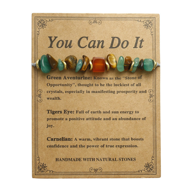 You Can Do It Green Aventurine Luck Bracelet 14-24cm