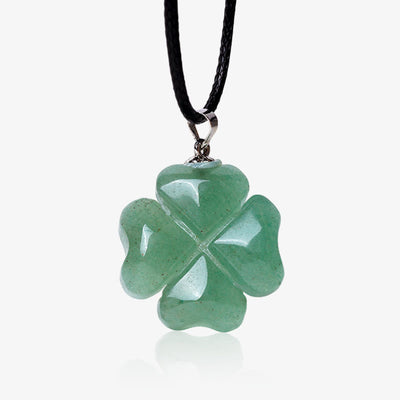 Green Aventurine Luck Necklace | Sterling Silver Clover Charm