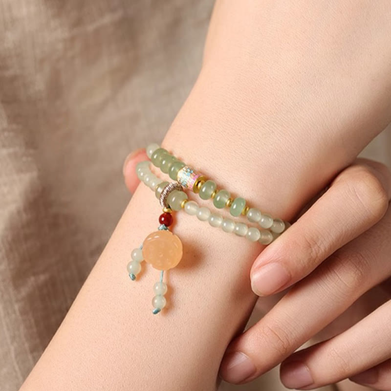 Green Aventurine Lucky Bamboo Bracelet for Balance and Harmony