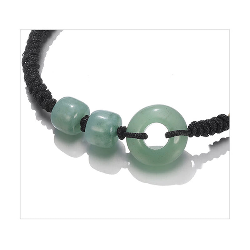 Green Aventurine White Jade Peace Buckle Couple Bracelet