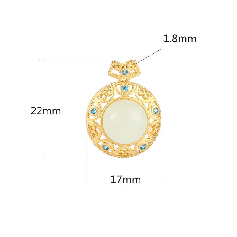 Green Chalcedony & Hetian White Jade Strength Necklace