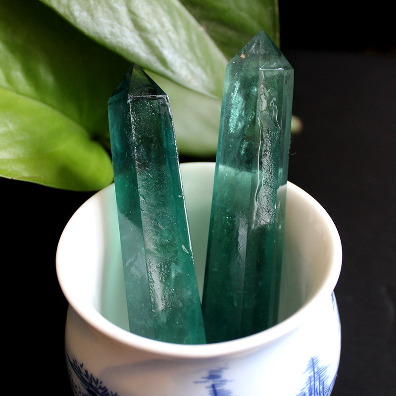 Green Fluorite Healing Crystal Tower