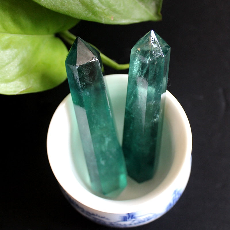 Green Fluorite Crystal Tower for Meditation and Chakra Balance