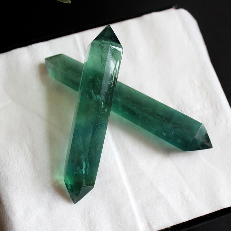 Green Fluorite Crystal Tower for Meditation and Chakra Balance