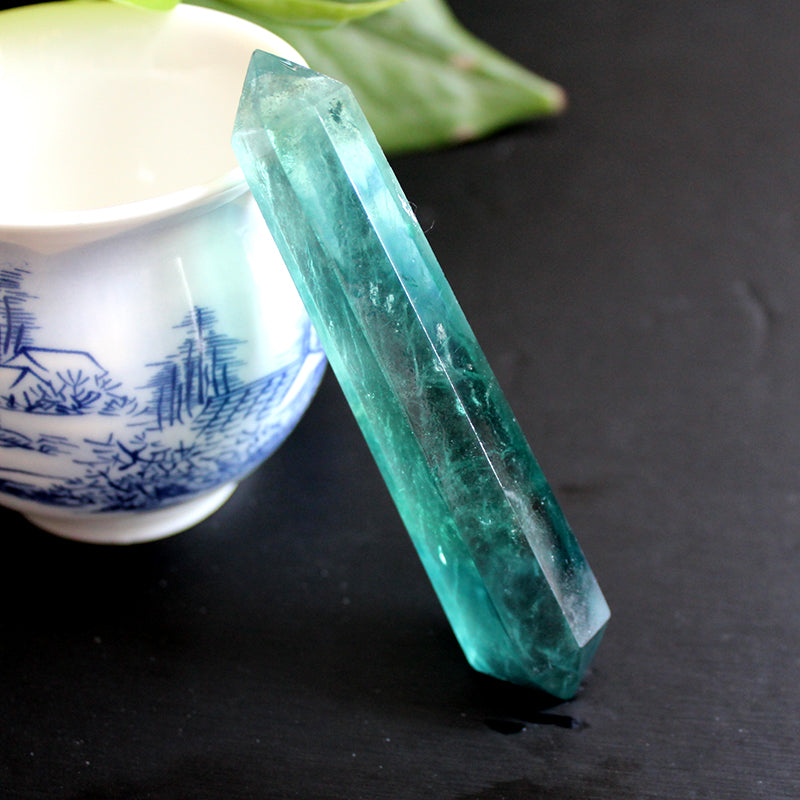 Green Fluorite Crystal Tower for Meditation and Chakra Balance