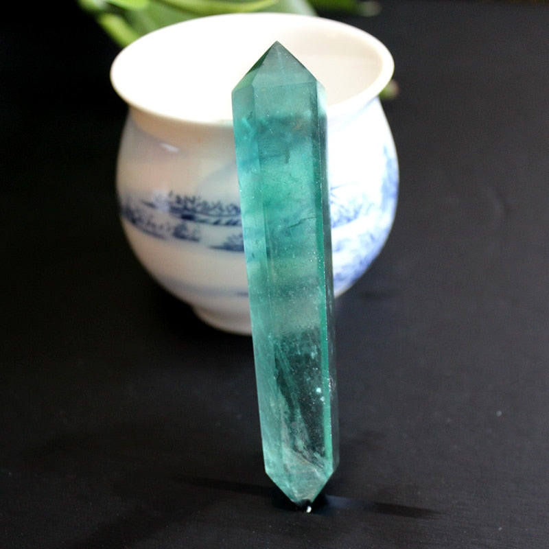 Green Fluorite Crystal Tower for Meditation and Chakra Balance