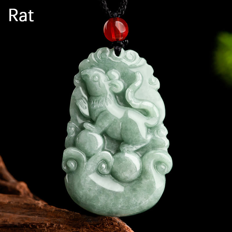 Green Jade 12 Chinese Zodiac Luck | Prosperity Necklace