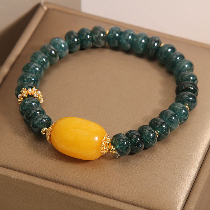 Green Jade Abacus Beads Luck Bracelet 14-16cm