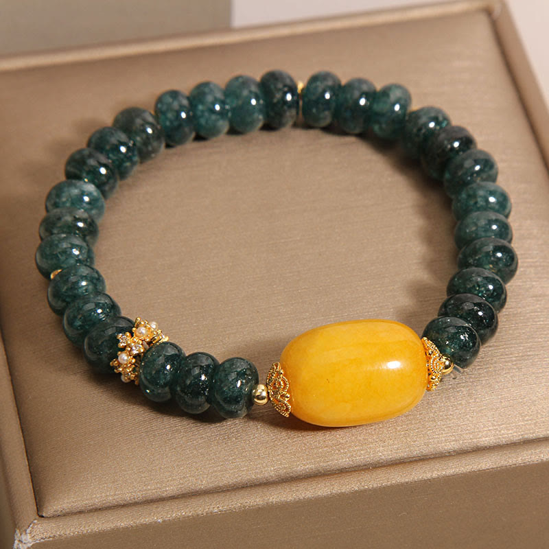 Green Jade Abacus Beads Luck Bracelet 14-16cm