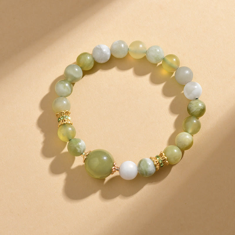 Green Jade Abundance Bracelet for Women 14-16cm