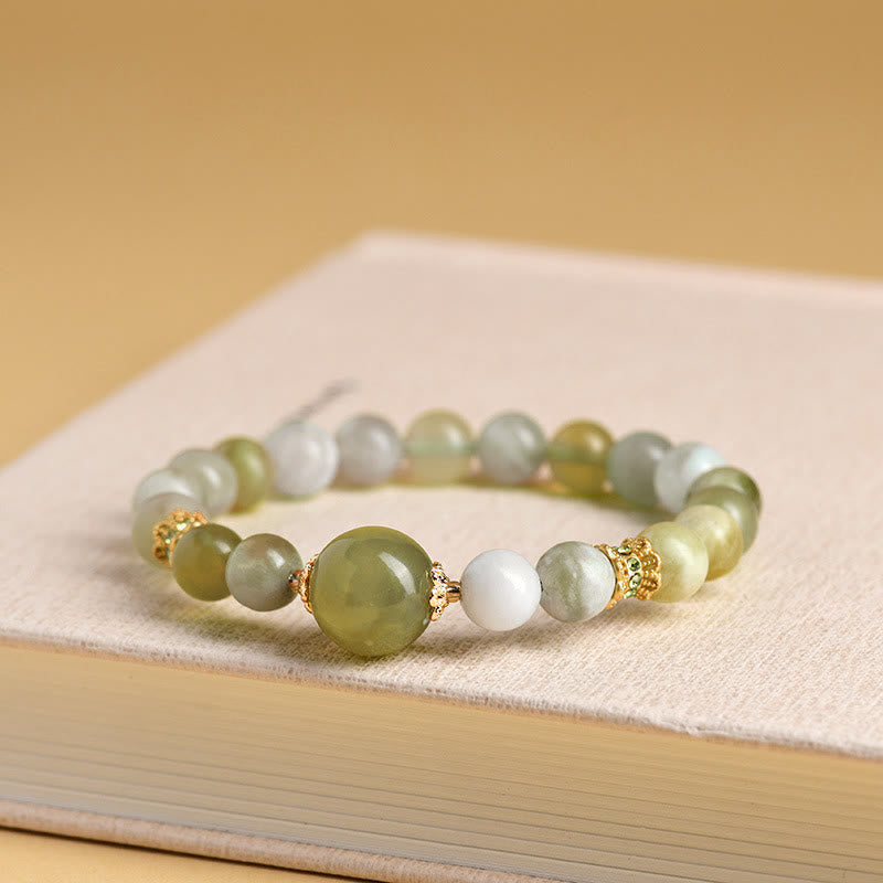 Green Jade Abundance Bracelet for Women 14-16cm