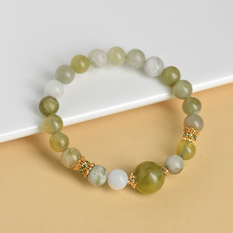 Green Jade Abundance Bracelet for Women 14-16cm
