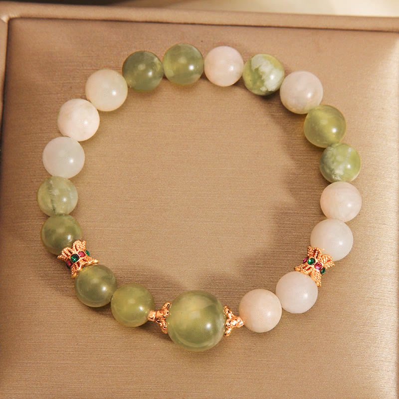 Green Jade Abundance Bracelet for Women 14-16cm