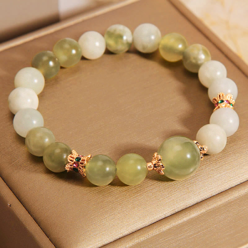 Green Jade Abundance Bracelet for Women 14-16cm