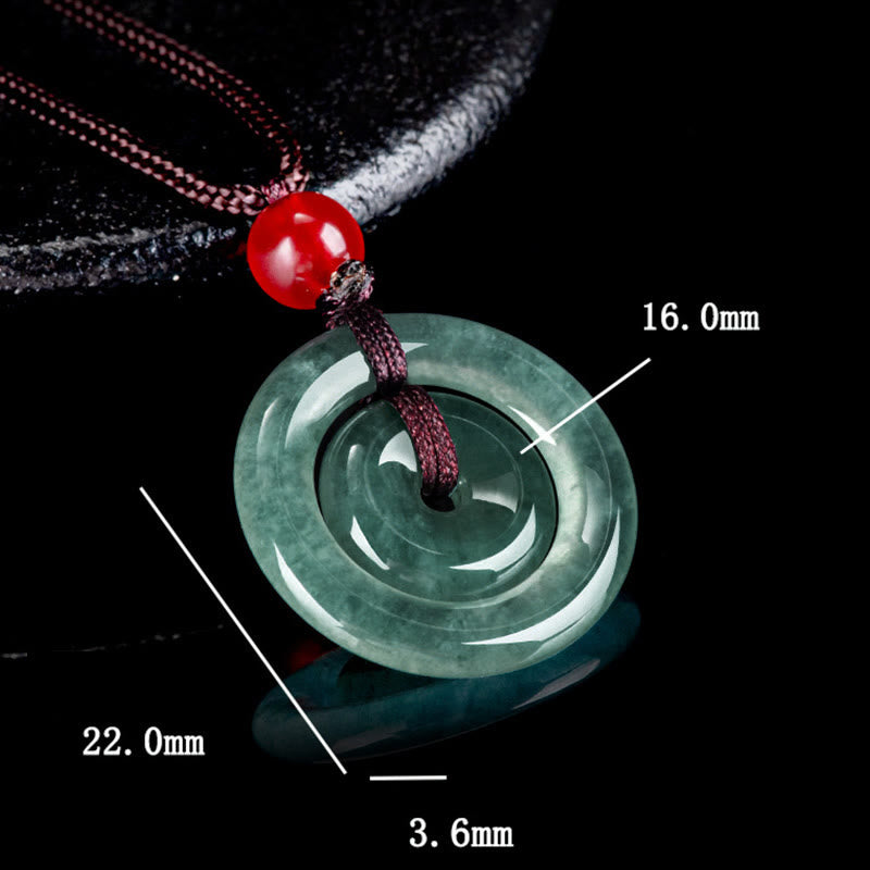 Green Jade Double Peace Buckle Necklace for Abundance