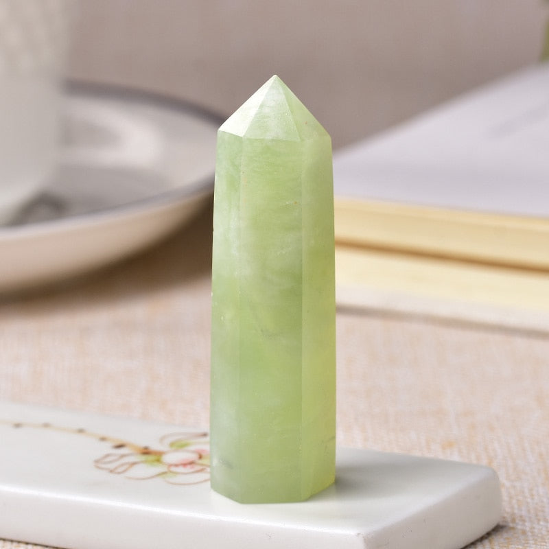 Green Jade Healing Tower for Chakra Balance